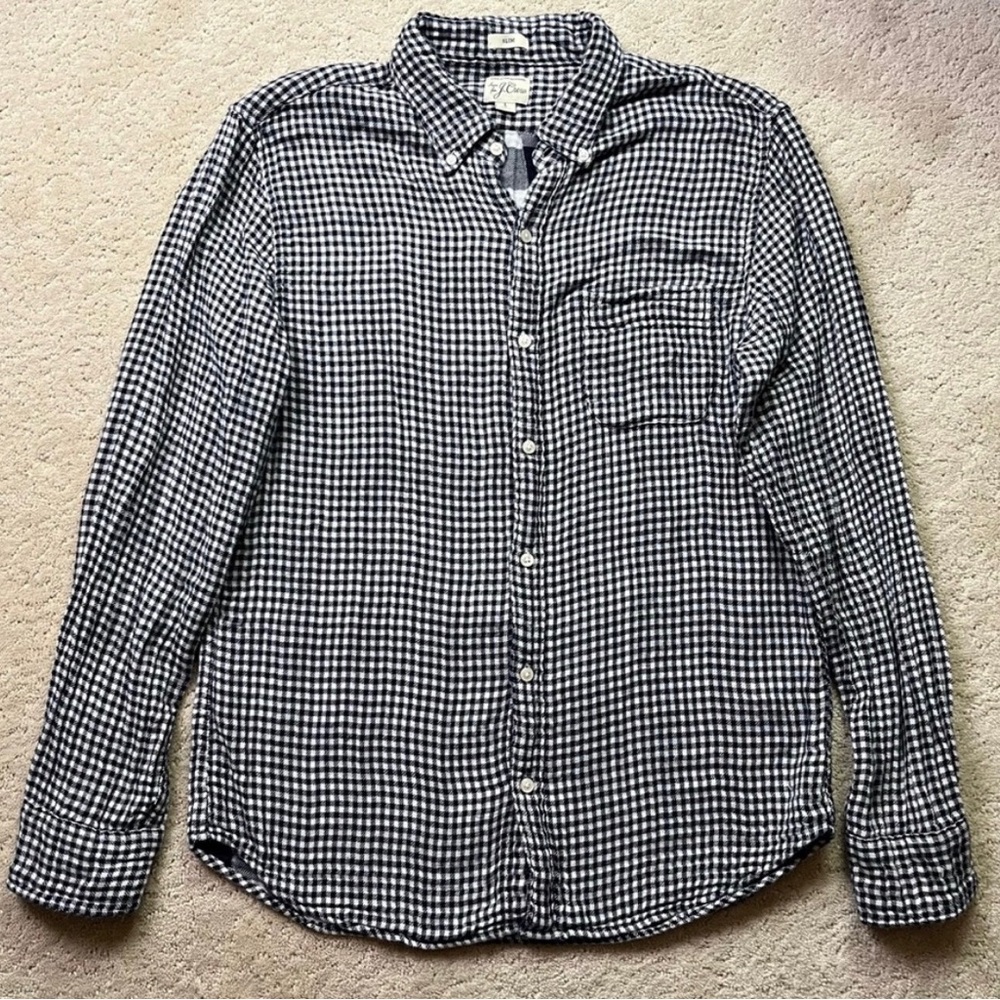 Jcrew gingham button up shirt